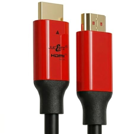 JuicEBitz 4K HDMI Cable, 2m. Premium High Speed HDMI 1.4 4k/30fps, 1080p/120hz/144hz. Ethernet, CEC, ARC. Compatible with TV, Xbox, Playstation PS4, Sky, Projector, Laptop + More. [2M Long, Black]