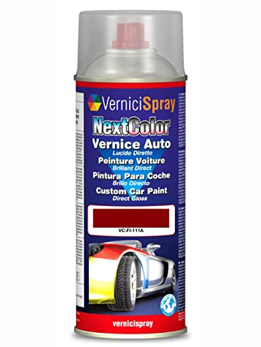 Vernice Ritocco compatibile con FIAT 500/CINQUECENTO 111A ROSSO CORSA/SFRONTATO per verniciatura carrozzeria in Bomboletta Spray 400 ml VerniciSpray
