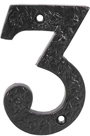 Skandh Iron 4 inch Black Antique House Address Numbers 3