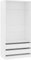 vidaXL Kleiderschrank 2 Schubladen Kleiderständer Schrank Kleiderstange Garderobenschrank Regal offen Weiß 100x50x200cm Holzwerkstoff