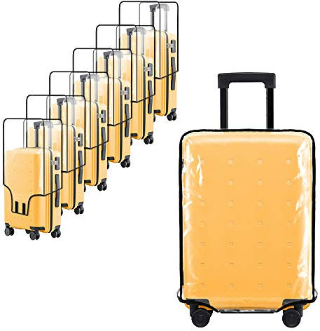 Uktunu Koffer-Abdeckungen 26 Zoll Reisekoffer-Schutzhülle Gepäck Cover Transparent Kofferschutzhülle Schutzhülle Wasserdicht Waschbar Kratzschutz Schwarze Grenze