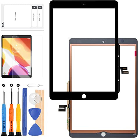 10,2 Zoll Bildschirm Ersatz Compatible für iPad 7 2019 A2197 A2198 A2200 iPad 8 2020 A2270 A2428 A2429 Touch Screen Digitizer Glas Teile für iPad 7 iPad 8 7th Gen Touchscreen Kits (schwarz)