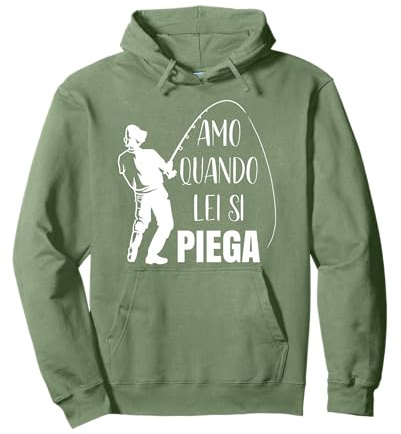 Amo Quando Lei Si Piega Divertente Pescatore Felpa con Cappuccio
