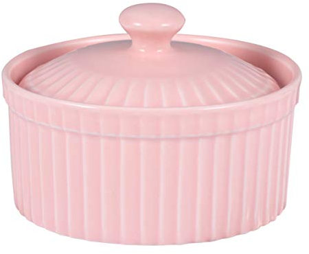 Cabilock Cupcake Pudding Förmchen mit Deckel Porzellan Backförmchen Muffin Muffinförmchen Backform Keramik Auflaufförmchen Pastetenform Saucenschalen Soufflé Schälchen für Creme Brulee Formen Schalen