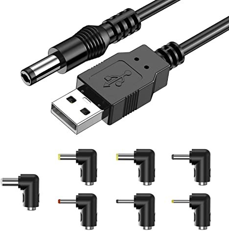 Cable Universal USB a CC de 5 V, Cable de alimentación USB a CC de 5,5 x 2,1 mm,