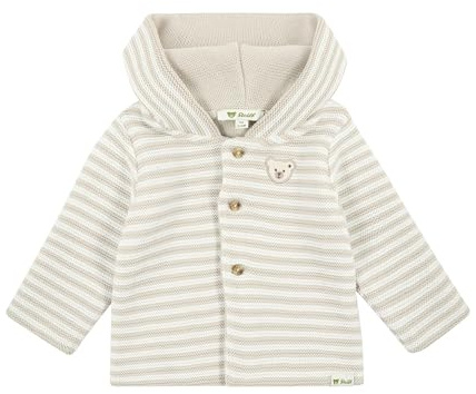 Steiff Unisex Baby Strickjacke mit Kapuze Basic Jacke