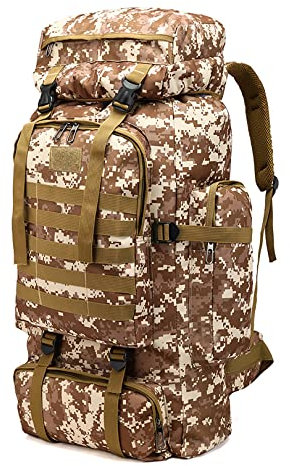 Yinghesheng Notfallrucksack gefüllt wasserdicht Fluchtrucksack 80L Wanderrucksack Militär rucksäcke Fluchtrucksack Armee Notfall ausrüstung Camping Jagd Trekking Klettern Rucksack