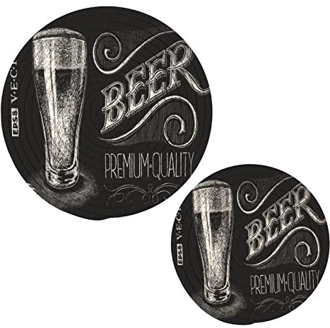 Küchen-Topflappen-Set, 2 Stück, Kreide, Bierglas, Baumwollfaden, Untersetzer, Set, stilvolle Untersetzer für heiße Gerichte, Töpfe, Schüssel, Kaffee, heiße Töpfe, Tafel