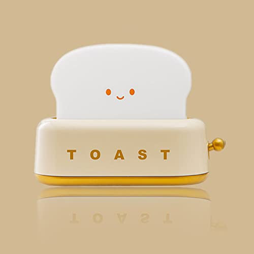 Woukksy Nachtlicht Süßer Toaster LED,Nachtlicht Baby&Kinder Nachttischlampe Wiederaufladbar Dimmbar mit Timer,Geschenk-Helligkeit Stufenlos Einstellbar Sehr gut für Kinderzimmer,Gelb