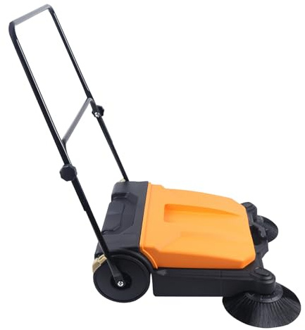 CHUNILLE Manual Sweeper, 360° Household Commercial 26 Eco-Friendly Floor Push Sweeper Broom Hand Push Portable Silent Easy Manual Sweeping Compact Yellow