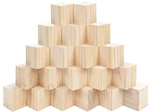 20 Stk Holzwürfel Blanko 5 x 5 x 5cm Schnitzholz Schnitzen Lindenholz Quadratische Holzklötze Holzblöcke Schnitzblöcke Natürliches Schnitzrohlinge Holz Würfel Balsaholz für Heimwerken