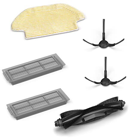 Kärcher Juego de Accesorios para el Robot Aspirador RCV 3, Incluye: 1 Cepillo Principal, 1 Paño de Limpieza, 2 Cepillos Laterales y 2 Filtros