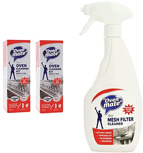 Oven Mate Oven Cleaning Kit 500ml Twin Pack & Mesh Filter Cleaner 500 ml