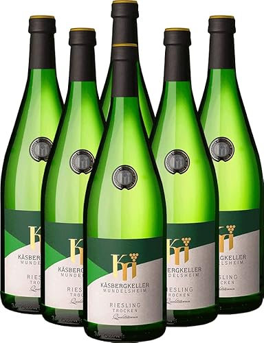 LAUFFENER WEINGÄRTNER - 2021 Mundelsheimer Riesling Trocken | Ein mineralischer und ausgewogener Weißwein aus Deutschland mit milder Säure. | Inhalt: 6 x 1,0 l und 11,5% vol.
