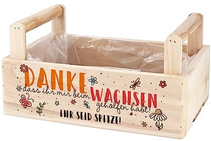 Herz & Heim® Erzieher-Geschenk für Kindergarten oder Grundschule - Pflanzkiste mit Aufdruck Ihr/Mir (Ihr/Mir)