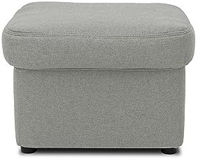 DOMO. collection Polsterhocker Puno, Hocker, Beistellhocker für Sofa, Sitzhocker, Fußhocker, 60 x 60 x 40 cm (BxHxT), silber