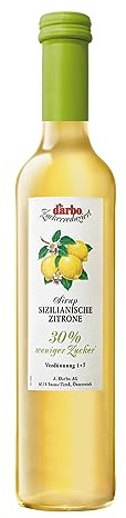 Darbo Zuckerreduzierter Zitronensirup mit Zucker und Süßungsmittel, 500 ml