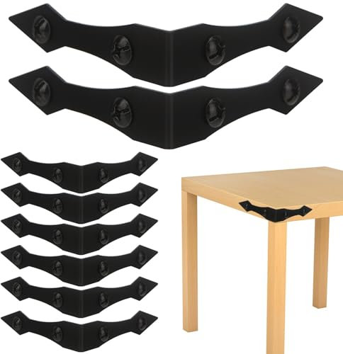 8Pcs Furniture Metal Corner Protectors Vintage,Black Decorative Corner Brackets, 3.9inch Edge Guard Corner Brackets,for Farmhouse,Barn Door, Cabinet ,Wood Frame, Table(0.8inch)