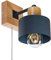 alfalux Wandleuchte Innen Wandlampe Mit Schnur-Zugschalter LED Lampe Aus Holz Für Wohnzimmer Schlafzimmer Kinderzimmer Treppenhaus Wandlampen Wandleuchten SHWAND-AN10x10BU Anthrazit