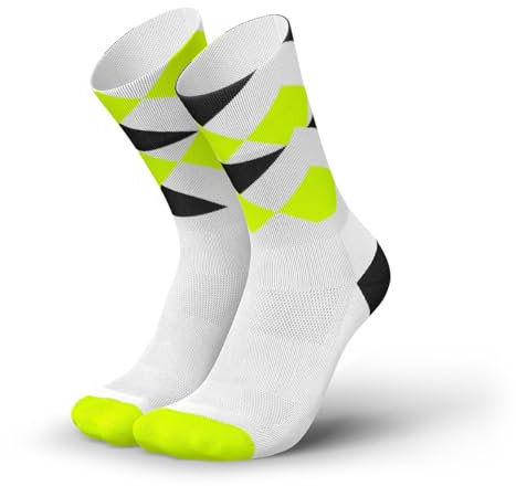 INCYLENCE Laufsocken für Damen und Herren mit leichter Kompression,1 Paar (DE/NL/SE/PL, Numerisch, 43, 46, Regular, Regular, Peaks White Canary)
