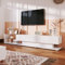 NNJN Mueble de TV, armarios bajos, muebles de salón de alto brillo, particiones de cristal, combina un estilo rústico natural con un diseño moderno. (Blanco), WF310715716