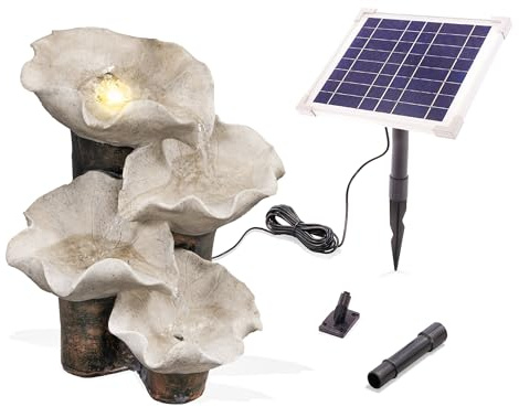 esotec Solar Gartenbrunnen Wasserspiel Lotus außen Akku & LED 101329