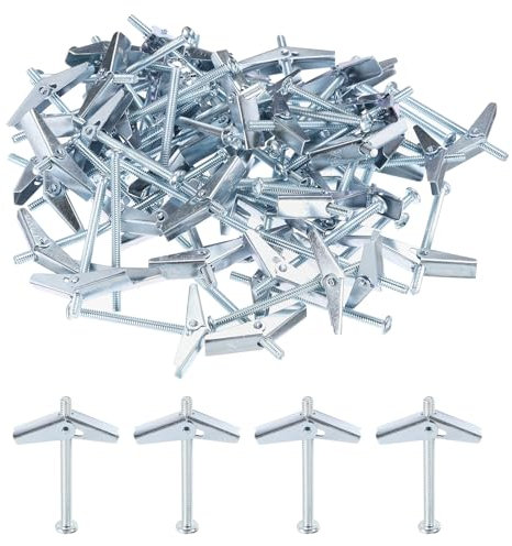 QUARKZMAN 60pz Molla Levetta Bullone Ancoraggi 3/16x3 Farfalla Ancore Maschio Filettatura Molla Caricato Cavo Muro Rotondo Testa Levetta Bullone