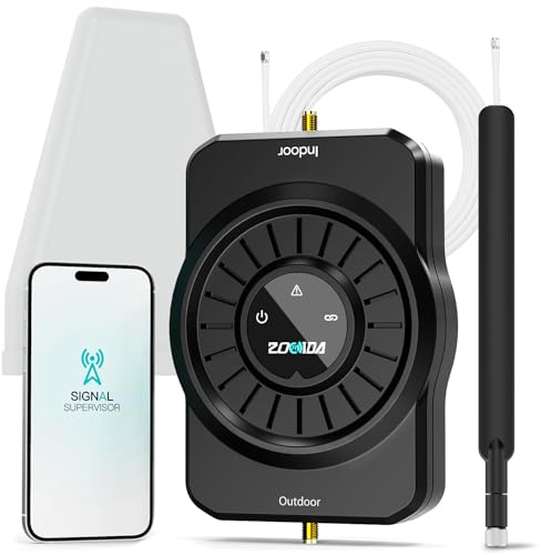 ZORIDA Cell Phone Booster for All U.S Carriers, Boosts 5G 4G LTE 3G, Cell Phone Signal Booster for Home and Office, 72dB High Gain Antennas, Verizon, AT&T, T-Mobile, App Support FCC Approved