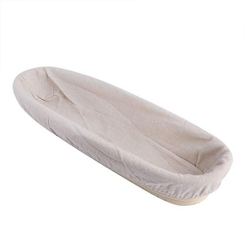 Corbeille à Pain, Panier en Rotin Antiadhésif Fait à la Main, Paniers de Cuisine de Fermentation, Panier à Pain avec Doublure en Tissu pour Pains, Baguettes, Pâtisseries (Housse