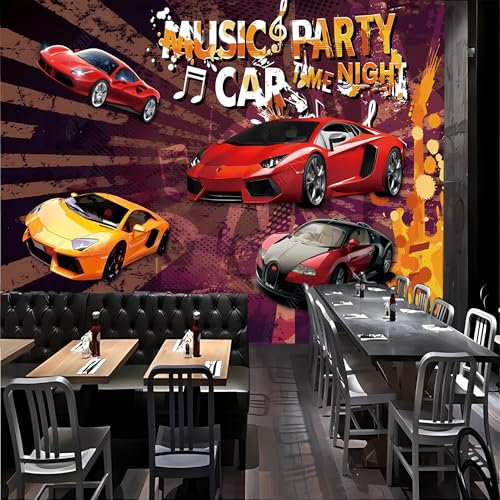 Lcythiazole Large 3D modern fashion car wallpaper mural music wallpaper mural peel and stick for restaurant cafe bar living room removable customizable size
