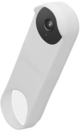 kwmobile Case Compatible with Google Nest Doorbell - Protective Silicone Cover White