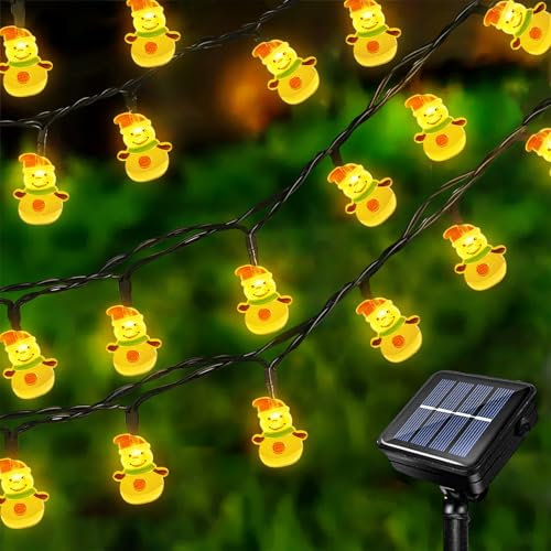 Acxilexy Luci Solari Da Esterno Natale, 7 m 50 LEDs Luci di Stringa Pupazzo di neve di Natale, Catena Luminosa Pupazzo di Neve 8 Modalità Catena Luminosa Impermeabile per Giardino, Natale