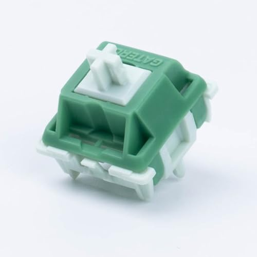Gateron Green Apple Keyboard Switches, Heavy Tactile Through-Hole RGB LED 5 Pin Green 22 mm Dual-Stage Spring Factory Pre-lubed 63gf Key Switches for MX Mechanical Keyboard (110 Pieces)