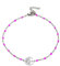 Chaîne de cheville acier inoxydable maille forçat fushia arbre de vie