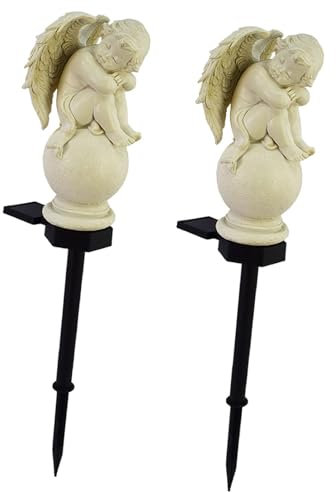 LOVIVER 2X Solar Außen Licht Solar Powered Stake Licht Statue Hof Licht Outdoor Licht Dekorative, Engel