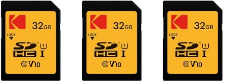 KODAK Pack de 3 Cartes Mémoire SDHC Ultra High Speed - 32 GB