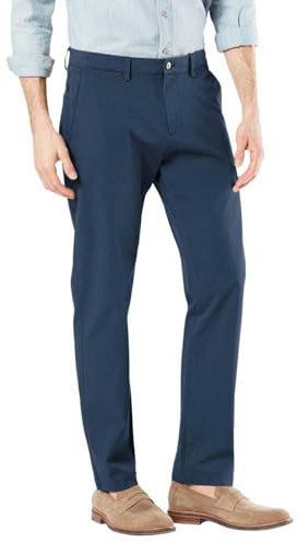 Dockers Pantalon fuselé Kaki pour Homme, Bleu océan, 33W / 34L
