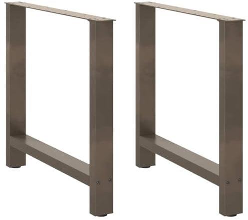 vidaXL Esstischbeine Naturstahl 2 Stk. 80x(72-73) cm Stahl