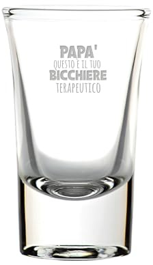 Shottino terapeutico Bicchierino Liquore in Vetro Personalizzabile con Nome Incisione Personalizzata Idea Regalo Festa Del Papà Babbo Nonno Compleanno Natale Bicchiere da Shot Cicchettino Cicchetto