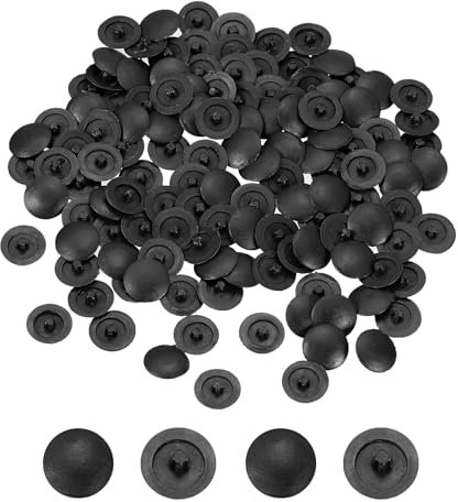 sourcing map 180Pcs Screw Caps Covers 12x3mm Plastic Screw Decoration Cover Self-Tapping Screw Cover Waterproof Caps for Phillips Cam Fitting Screw Head, Black