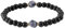 BOXOB Schwarzes Turmalin Obsidian Armband, Verstellbar Schwarzer Onyx Stein Armbänder Schutz Schmuck Geschenke für Männer Frauen Valentinstag Geburtstag Jahrestag