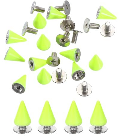 sourcing map Set di 50 punte e borchie, 7 x 10 mm, rivetti conici con retro a vite, rivetti a cono punk, per abbigliamento, cinture, borse, fai da te, artigianato in pelle, verde