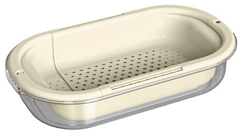 GkgWuxf Strainers and Colanders,Over The Sink Strainer Basket - Expandable Kitchen Draining Basket for Fruit Vegetable Rice Pasta Noodles