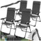 tectake® Hochlehner, Gartenmöbel Set, Klappstuhl 7-Fach verstellbar, Campingstuhl, Klappstühle Balkon Möbel, Camping Stuhl - anthrazit, 4er Set