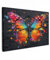 MuchoWow© Bild auf Leinwand Groß 120x80 cm XXL Schlafzimmer Bilder Badezimmer Wand Deko Wohnzimmer Modern Wanddeko Bilderwand Geschenk Schmetterling - Graffiti - Neonkunst - Farbenfroh - Kunst