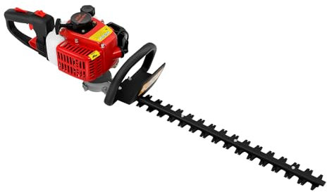Petrol Powered Hedge Trimmer, 22.5CC 2 Stroke Double-edged Hedge Cutter with 56cm Double Sided Cutting Blade & 180° Rotatable Handle, for Trimming Greenery in Park Garden