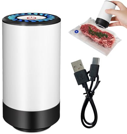 Bomba Eléctrica De Vacío Para Almacenamiento Al Vacío - Bomba de Aire Portátil Para Bolsas de Vacío | Organizador de Ropa, Edredones y Alimentos con USB para Hogar