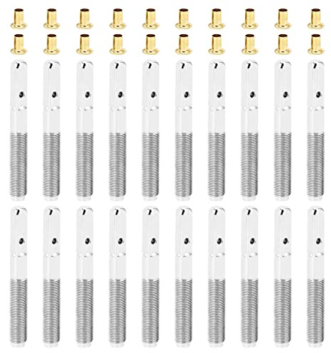 Agmoctz 20 Pcs Lyre Harp Tuning Pin Nails with 20 Pcs Rivets Set for Lyre Harp Small Harp Musical Stringed Instrument