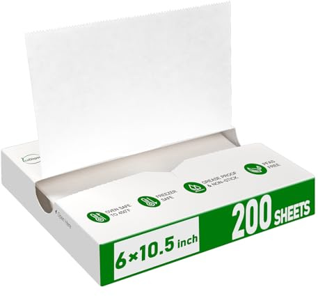EcoDispose 200 Pcs 15×27cm (6x10.5) White Precut POP UP Deli Paper Sheet | Heavy Paper for Food Wrap and Serving,POP UP Interfolded Dispenser, Food-Safe Grease-Proof Waterproof