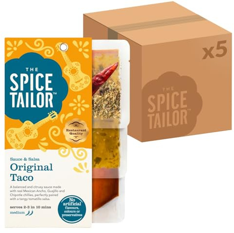 The Spice Tailor Mexican Taco Sauce & Tomatillo Salsa Meal Kit (5-Pack) | 245 g Meal Kit, Includes Taco Sauce & Tomatillo Salsa, Quick Prep, Versatile Dip, Topping, or Marinade